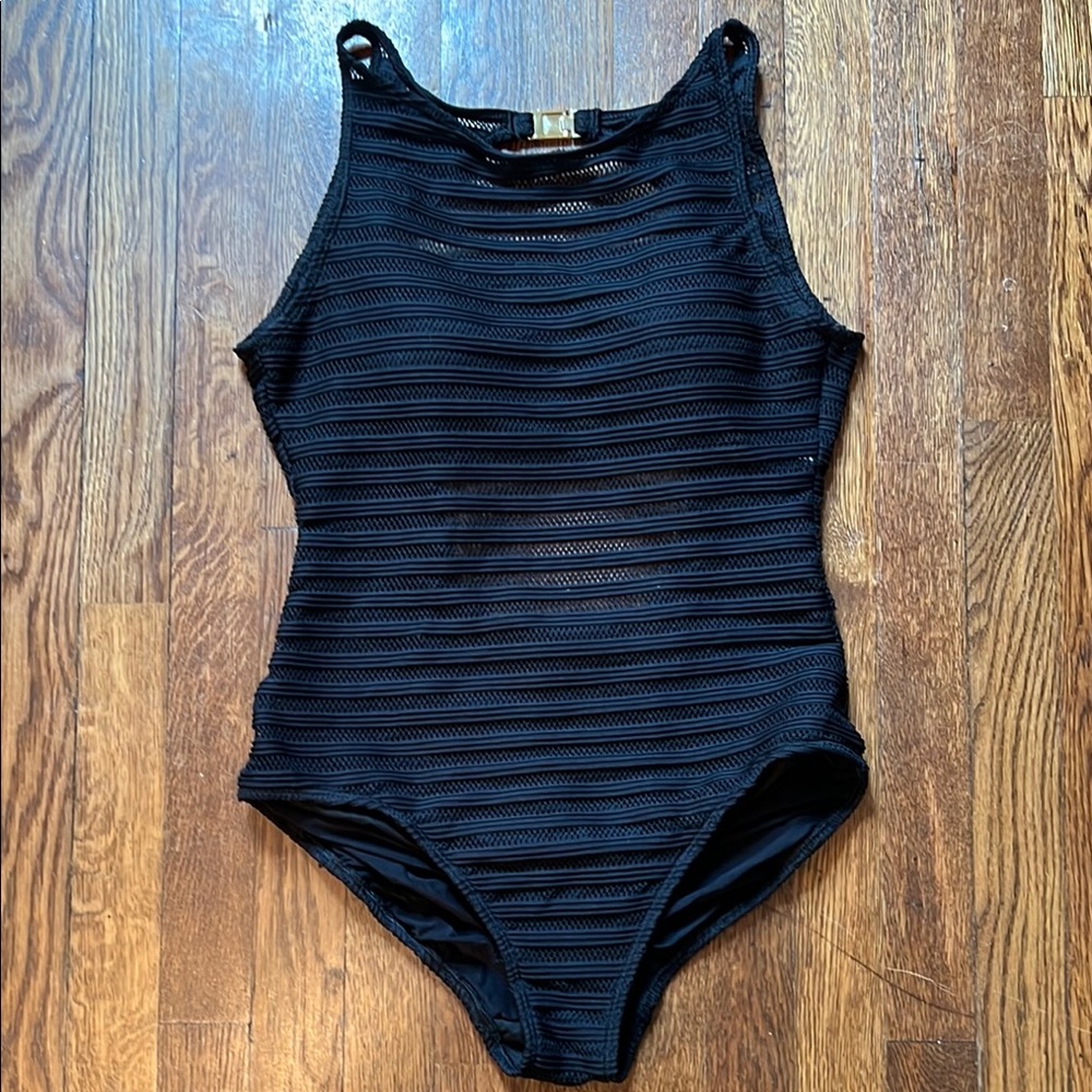 Ralph Lauren Black Mesh Swimsuit